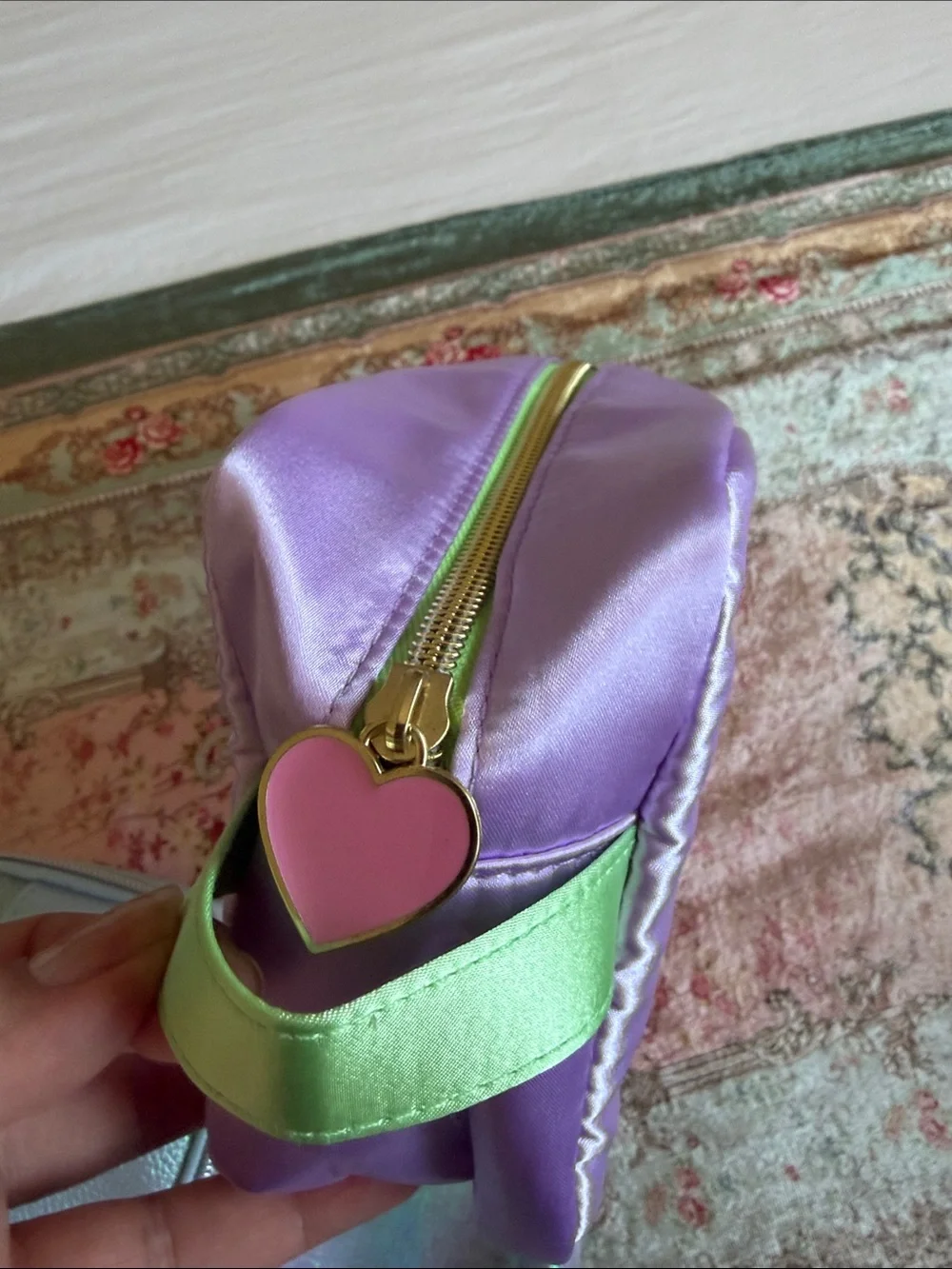 Lilac and Iridescent Cosmetic Pouch Set - Women Bags